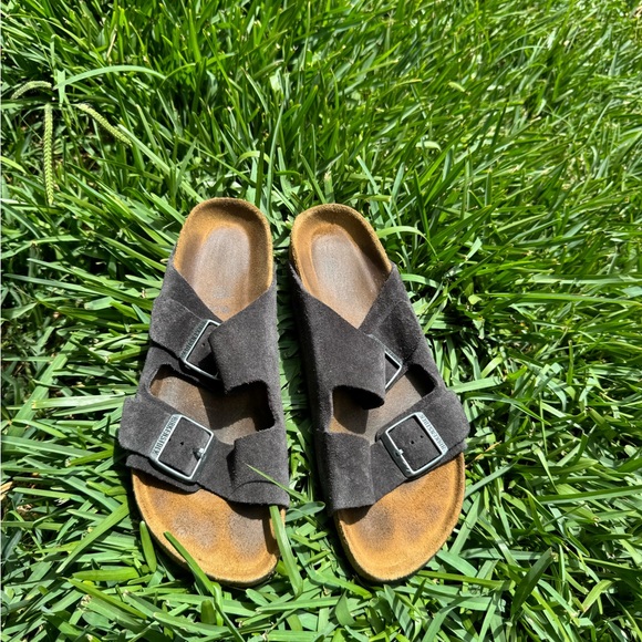 BIRKENSTOCK ARIZONA SOFT FOOTBED Suede Velvet Grey size 40 US 9.5 - Picture 9 of 13